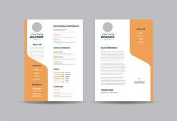 Curriculum vitae CV Resume Template Design or Personal Details for Job Application - obrazy, fototapety, plakaty
