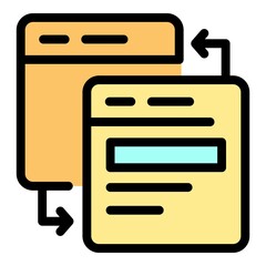 Website restore icon. Outline website restore vector icon color flat isolated