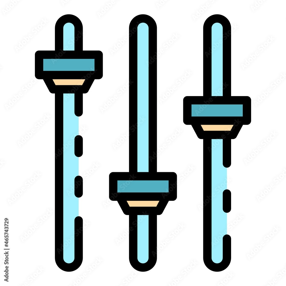 Poster equalizer buttons icon. outline equalizer buttons vector icon color flat isolated