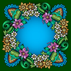 Fototapeta na wymiar Vector abstract decorative floral ethnic ornamental illustration