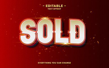 SOLD, Text Effect Editable
