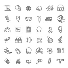 Line medicine concepts, Big vector line Icons set