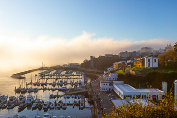 view of Ribadeo in the mist