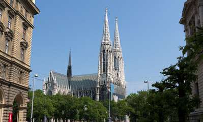 Austria Vienna Vow Church on a sunny summer day 