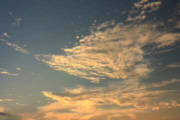 Photo series of orange clouds and sky before sunset