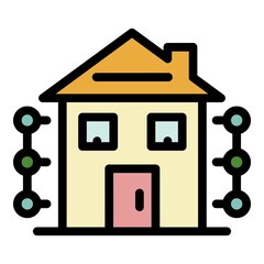 Construction project icon. Outline construction project vector icon color flat isolated