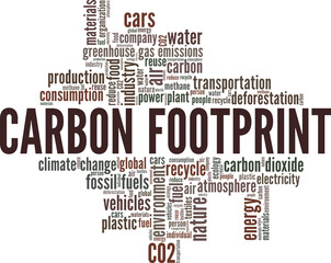 Carbon Footprint vector illustration word cloud isolated on white background.
