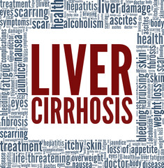 Liver Cirrhosis vector illustration word cloud isolated on white background.