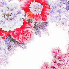 Beautiful watercolor rose flower illustration