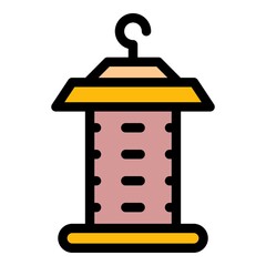 Modern bird feeder icon. Outline modern bird feeder vector icon color flat isolated