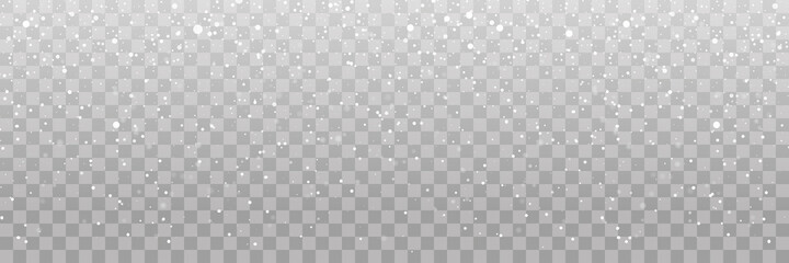 Snow falling. Snow. Efect falling snow. Realistic snow overlay background. Snowfall, snowflakes in different shapes and forms.