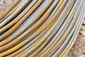 Steel bars used in construction, Steel bars close- up background