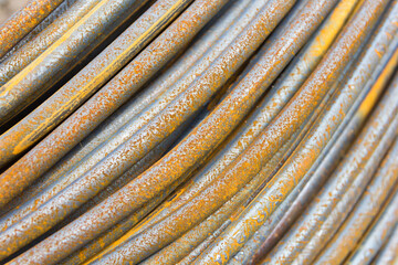 Steel bars used in construction, Steel bars close- up background