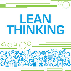 Lean Thinking Green Blue Texture Bottom Square Business Symbols 