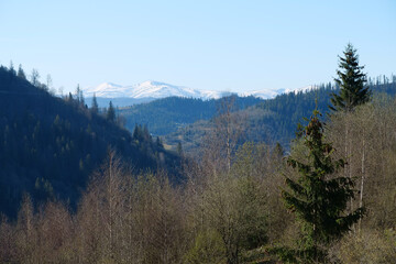 View of Carpathian Mountains in Ukraine