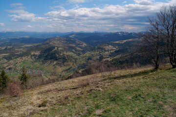 Fototapeta na wymiar View of Carpathian Mountains in Ukraine