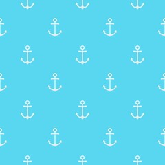 Blue seamless pattern of anchors. Seamless pattern can be used for filling texture background of web pages, wallpapers.