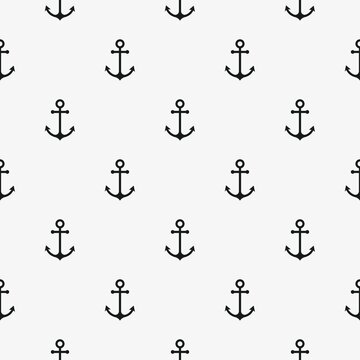 seamless pattern of anchors. Seamless white pattern can be used for filling texture background of web pages, wallpapers.