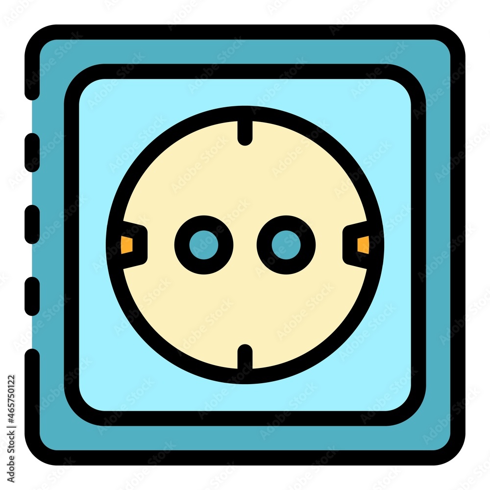 Poster socket icon. outline socket vector icon color flat isolated