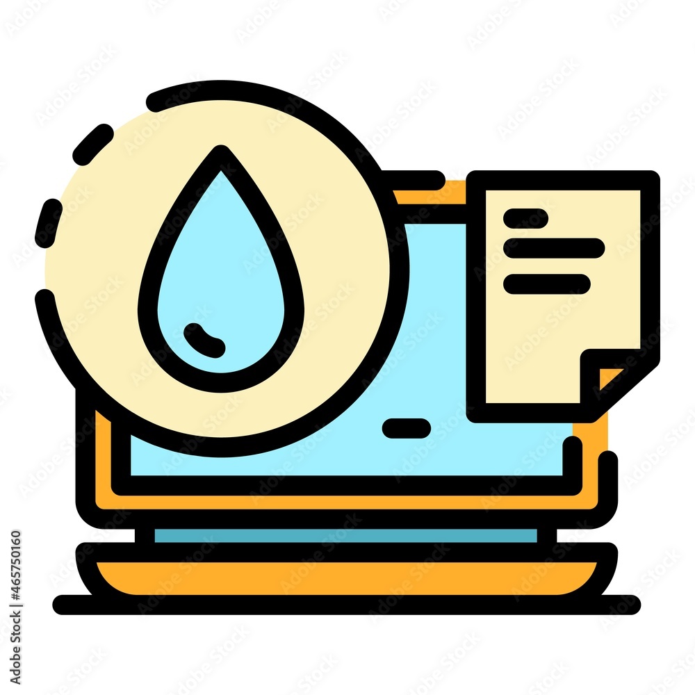 Poster drop and display icon. outline drop and display vector icon color flat isolated