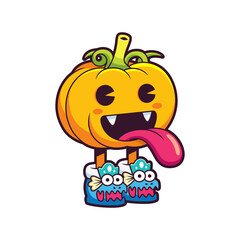 Pumpkin head with cute pose