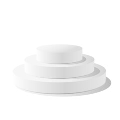 White Round podium isolated on background. Pedestal Vector illustration.