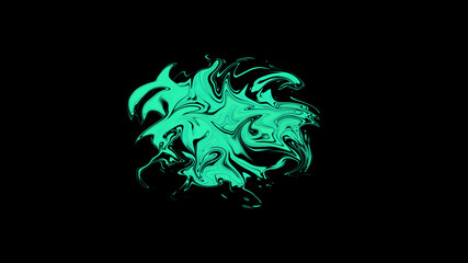 abstract green blot on black background
