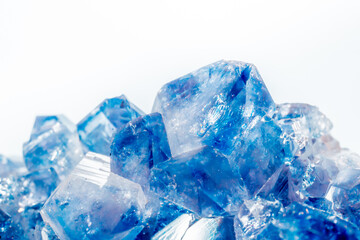 Blue Crystal Mineral Stone. Gems. Mineral crystals in the natural environment. Texture of precious...