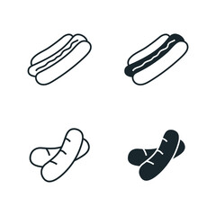 Hotdog icon stock Illustration. An illustration featuring four simple food icon