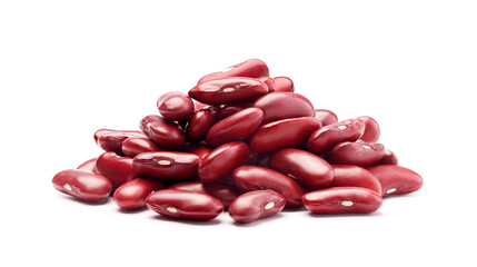 Heap of red kidney beans isolated on white background
