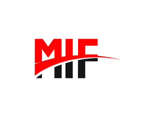 MIF Letter Initial Logo Design Vector Illustration - obrazy, fototapety, plakaty