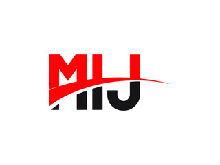 MIJ Letter Initial Logo Design Vector Illustration