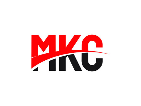 Mkc abstract monogram shield logo design on black Vector Image