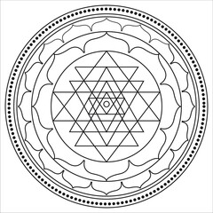 Traditional Asian, Indian Yantra motif design for textile printing, fabric printings