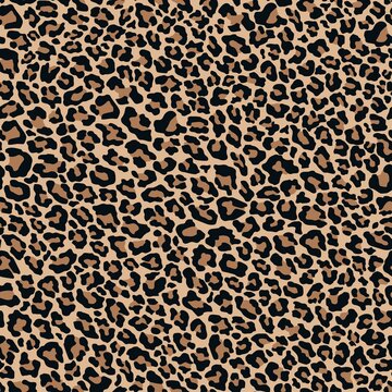 Vector background leopard pattern seamless, classic print. The skin of a wild cat.