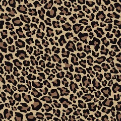 leopard spots on clothing or print. vector seamless pattern - obrazy, fototapety, plakaty