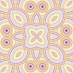 Flat victorian majolica tile seamless pattern. Geometric texture vector patchwork. Fabric print design. Traditional spanish mayolica tilework iterative pattern. Interior decor template.