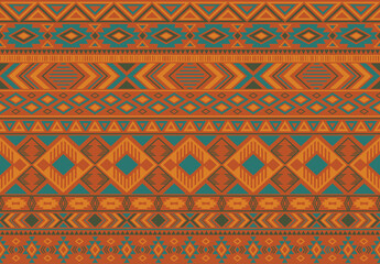 Indian pattern tribal ethnic motifs geometric seamless vector background. Trendy indonesian tribal motifs clothing fabric textile print traditional design with triangle and rhombus shapes.