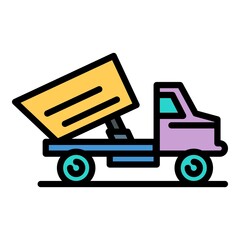 Local tipper icon. Outline local tipper vector icon color flat isolated