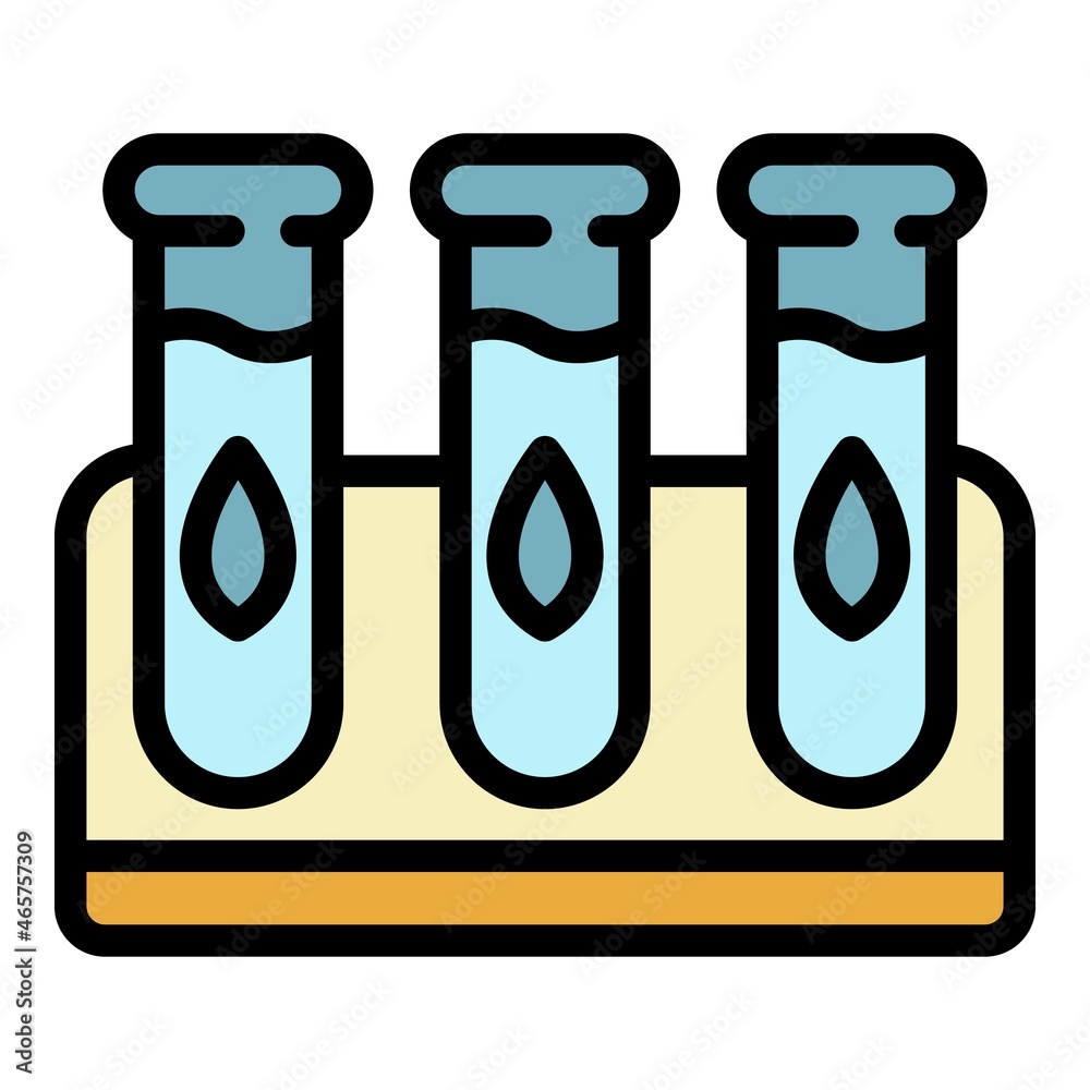 Wall mural eco test tubes icon. outline eco test tubes vector icon color flat isolated