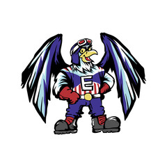 Fototapeta premium Hand Drawing vector Eagle Superhero mascot