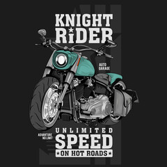 knight rider, super motorbike illustration
