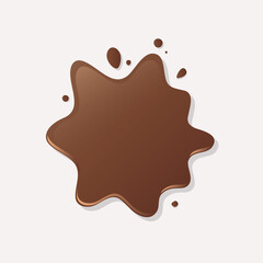 Chocolate splash label design. Vector illustration