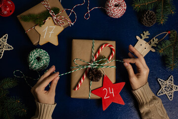 handmade christmas advent calendar, christmas gifts, december, winter holidays.