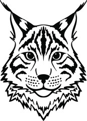 Vector illustration, an image of a lynx. Emblem, logo.