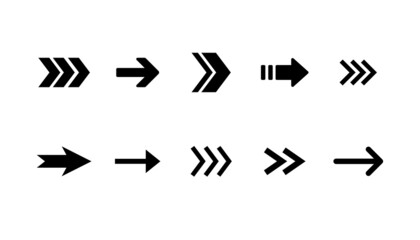 Arrow icon collection. Set of vector arrows.