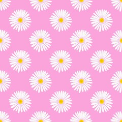 chamomile flowers on a pink background. flowers seamless print. light summer print for clothing or print. vector print.
