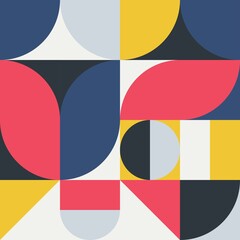 Vector abstract geometric pattern, background design in Bauhaus style, for web design, business card, invitation, poster, cover.