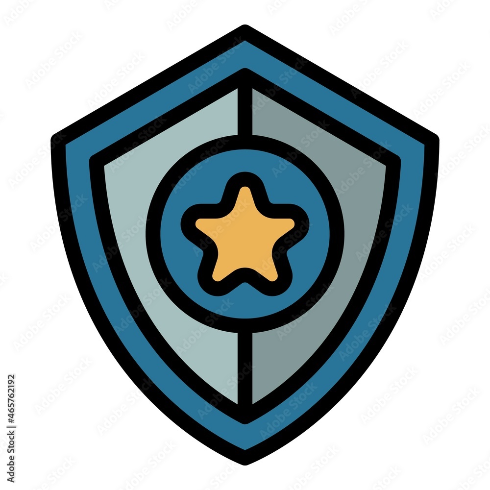 Wall mural Investigator shield icon. Outline investigator shield vector icon color flat isolated - Wall murals