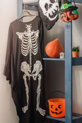 Halloween holiday decor in the children's room.vertical photo